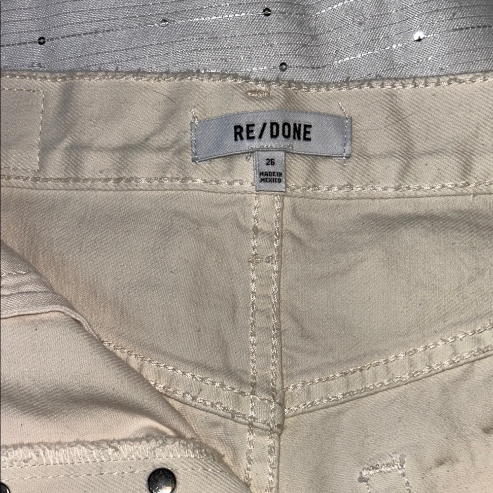 RE/DONE vintage white Women's Cream Denim Shorts - Picture 4 of 6